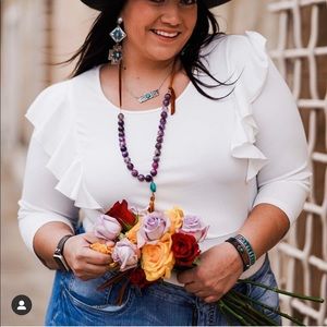 White Ruffle Bodysuit